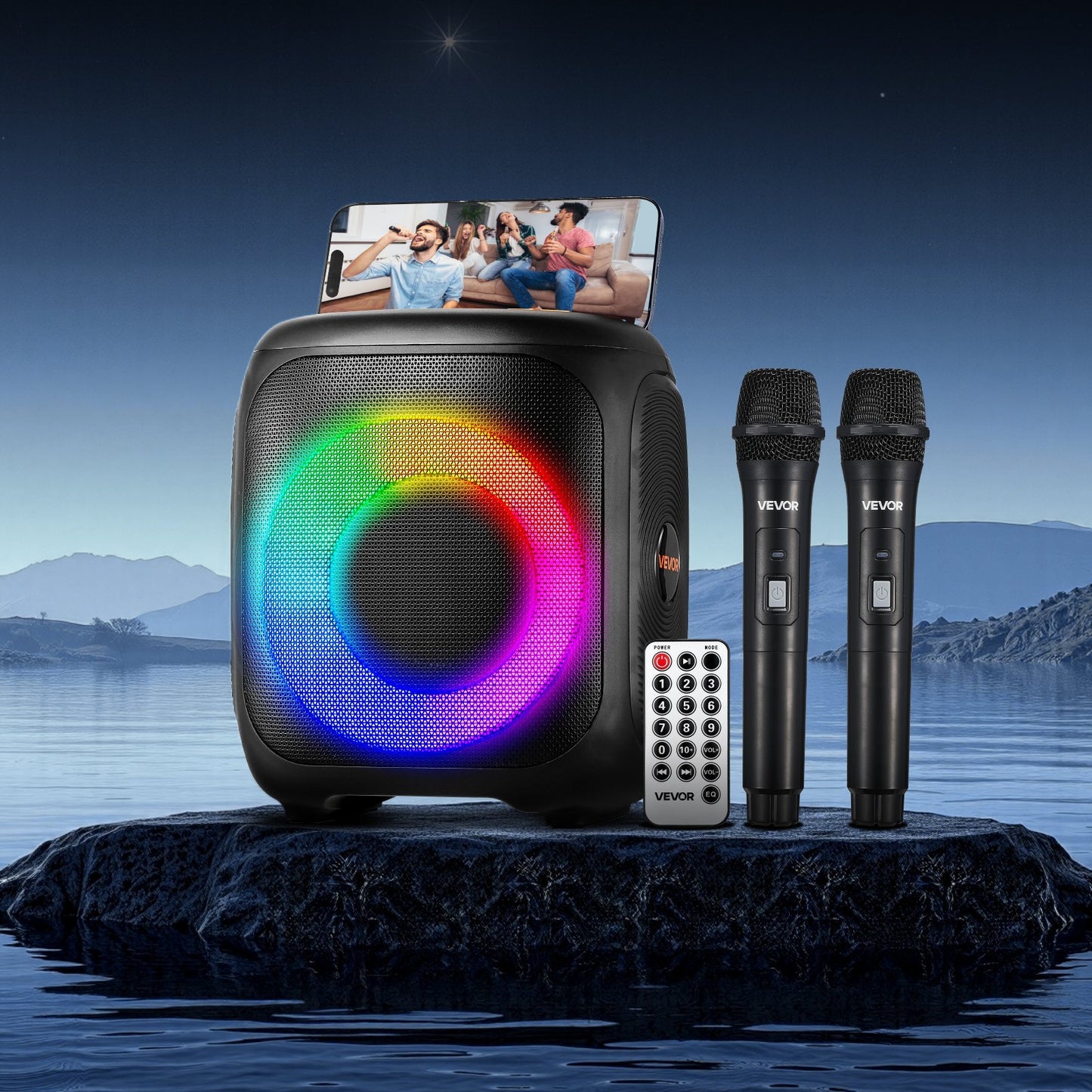 Karaoke Machine For Adults 4 In Portable Bluetooth Speaker 2 Wireless Microphone