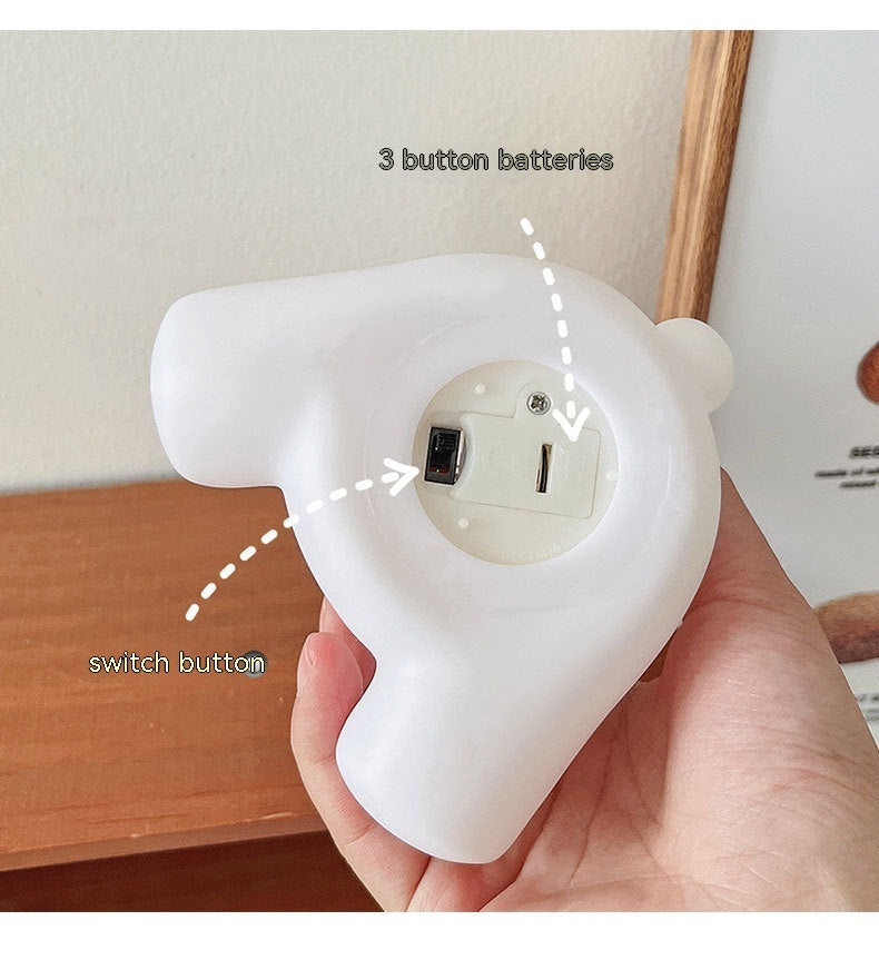 Girly Heart Bedroom Small Night Lamp Cartoon Shape Bedside Lamp