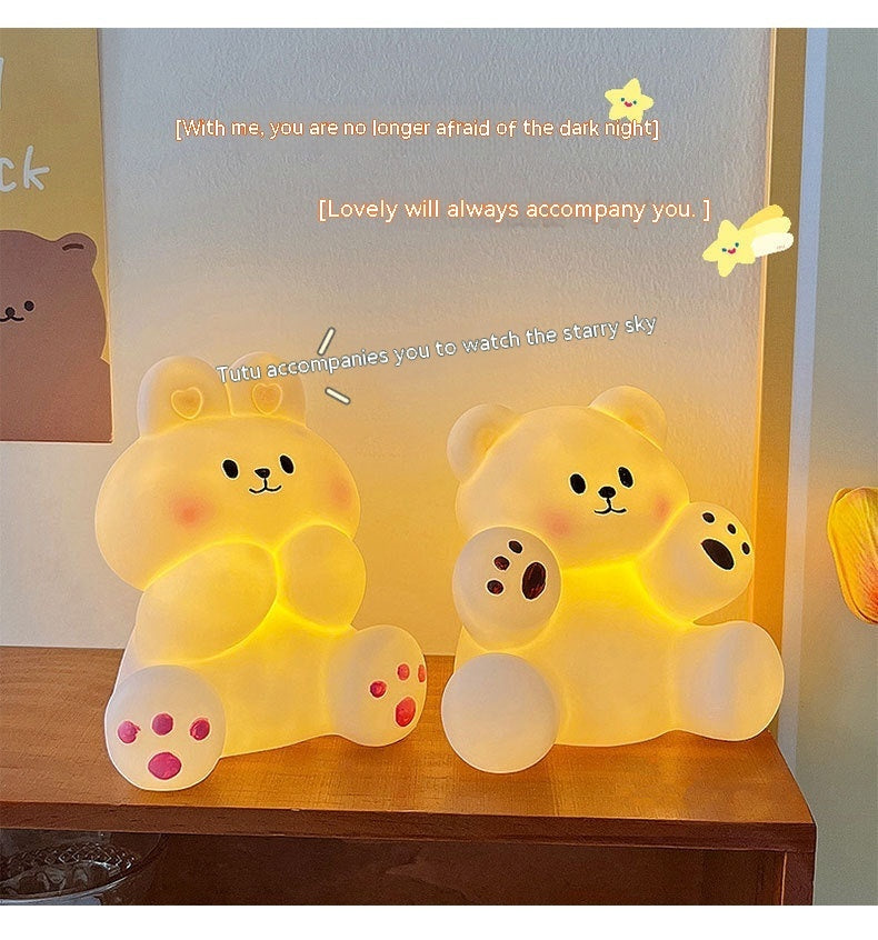 Girly Heart Bedroom Small Night Lamp Cartoon Shape Bedside Lamp